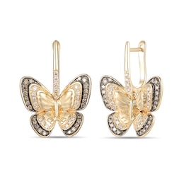 Le Vian Butterfly Diamond Earrings 3/4 ct tw 14K Honey Gold