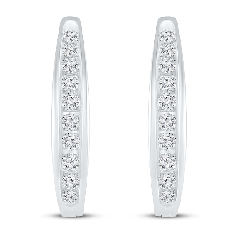 Diamond Hoop Earrings 5/8 ct tw 10K White Gold