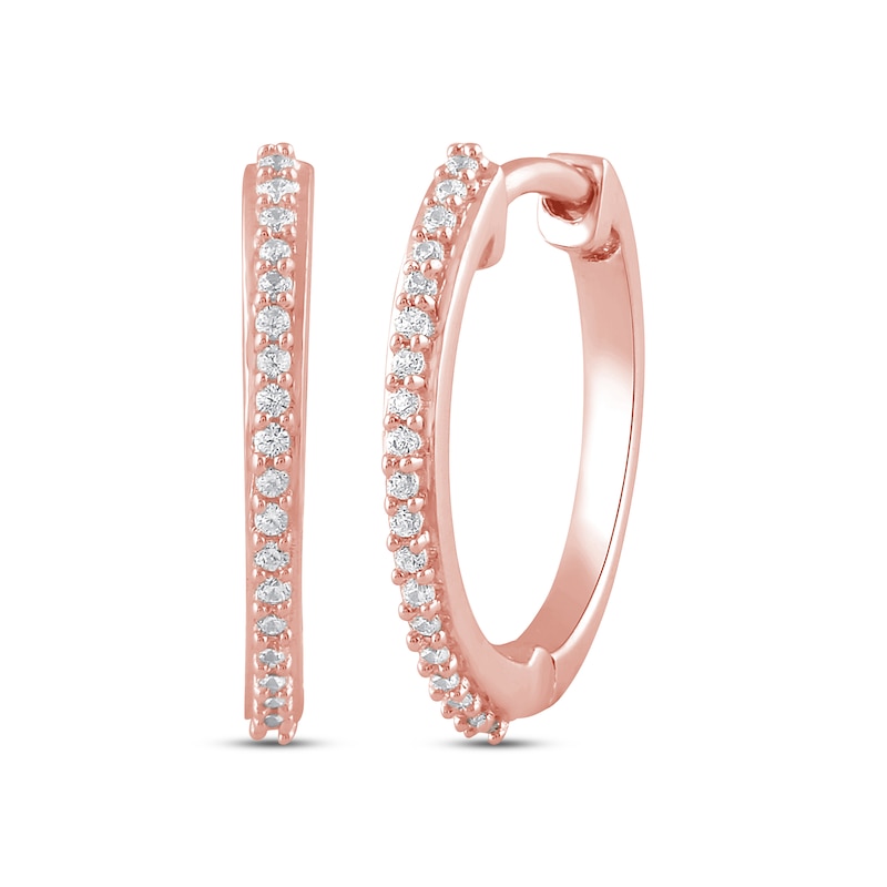 Main Image 1 of Diamond Hoop Earrings 1/10 ct tw 10K Rose Gold