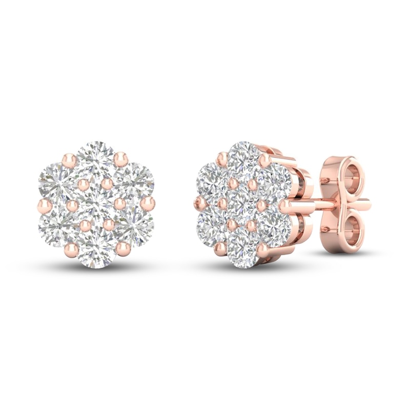 Diamond Fashion Earrings 1/3 ct tw Round-cut 10K Rose Gold