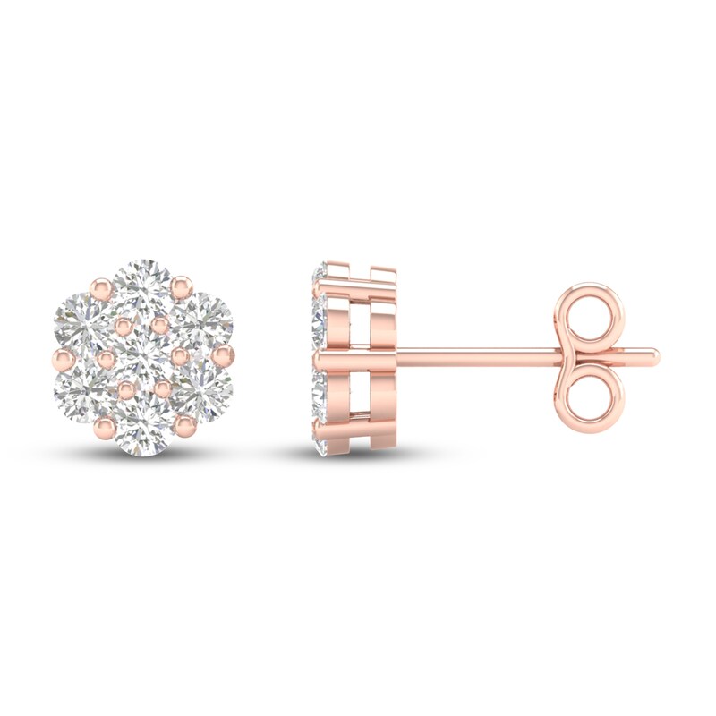 Diamond Fashion Earrings 1/3 ct tw Round-cut 10K Rose Gold