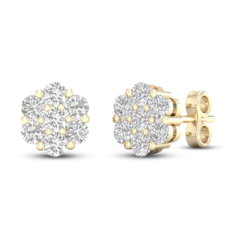 Main Image 1 of Diamond Fashion Earrings 1/3 ct tw Round-cut 10K Yellow Gold