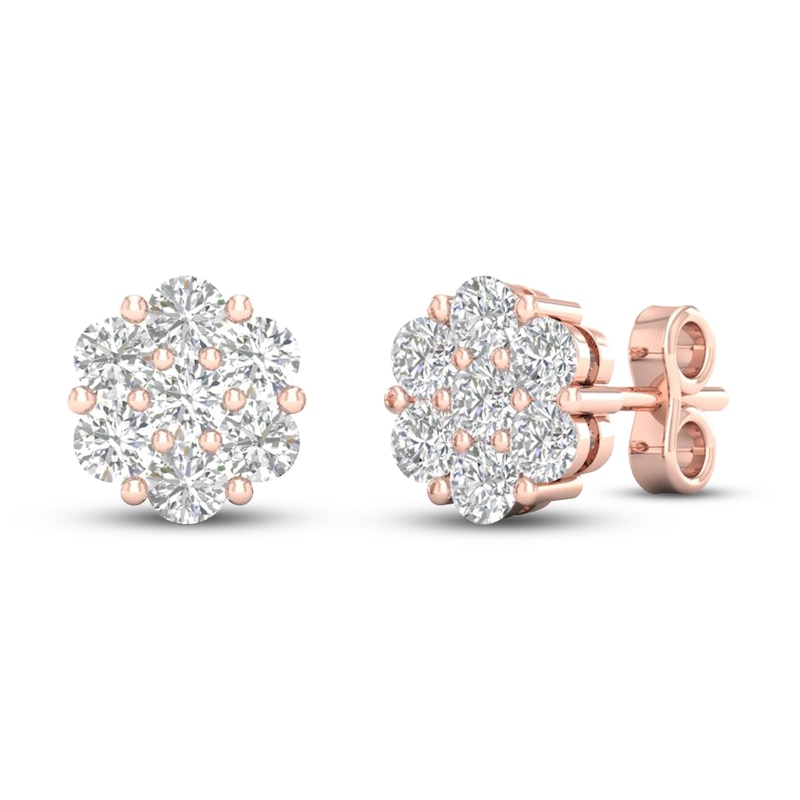 Diamond Fashion Earrings 1/4 ct tw Round-cut 10K Rose Gold