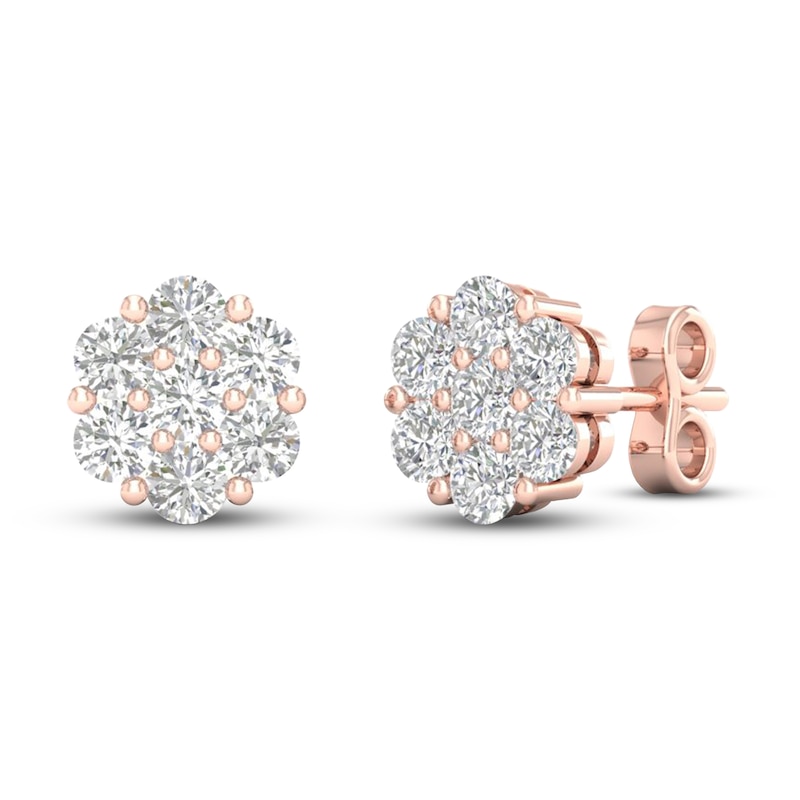 Main Image 1 of Diamond Fashion Earrings 1/4 ct tw Round-cut 10K Rose Gold