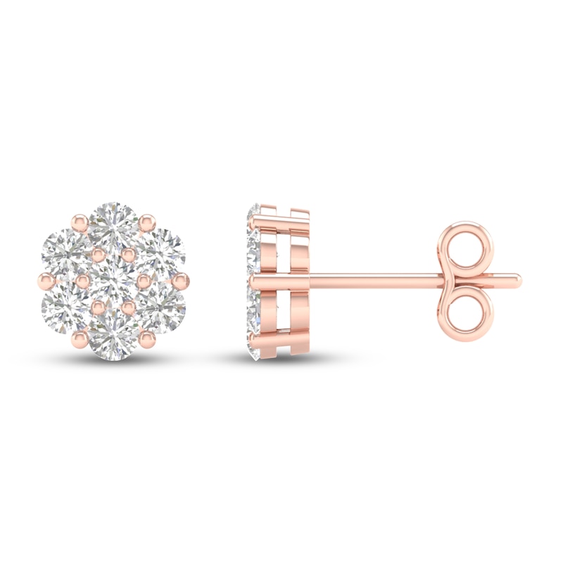 Main Image 2 of Diamond Fashion Earrings 1/4 ct tw Round-cut 10K Rose Gold