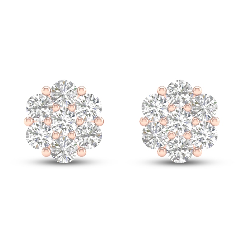 Main Image 3 of Diamond Fashion Earrings 1/4 ct tw Round-cut 10K Rose Gold