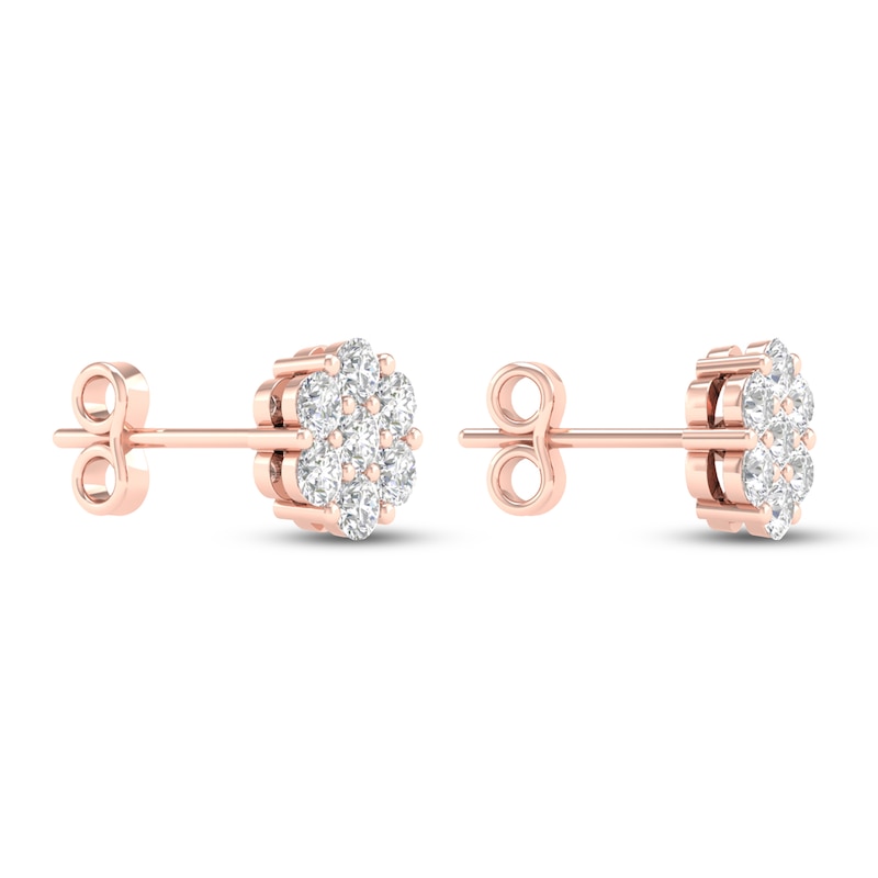 Main Image 4 of Diamond Fashion Earrings 1/4 ct tw Round-cut 10K Rose Gold