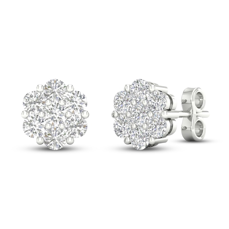 Diamond Fashion Earrings 1/4 ct tw Round-cut 10K White Gold