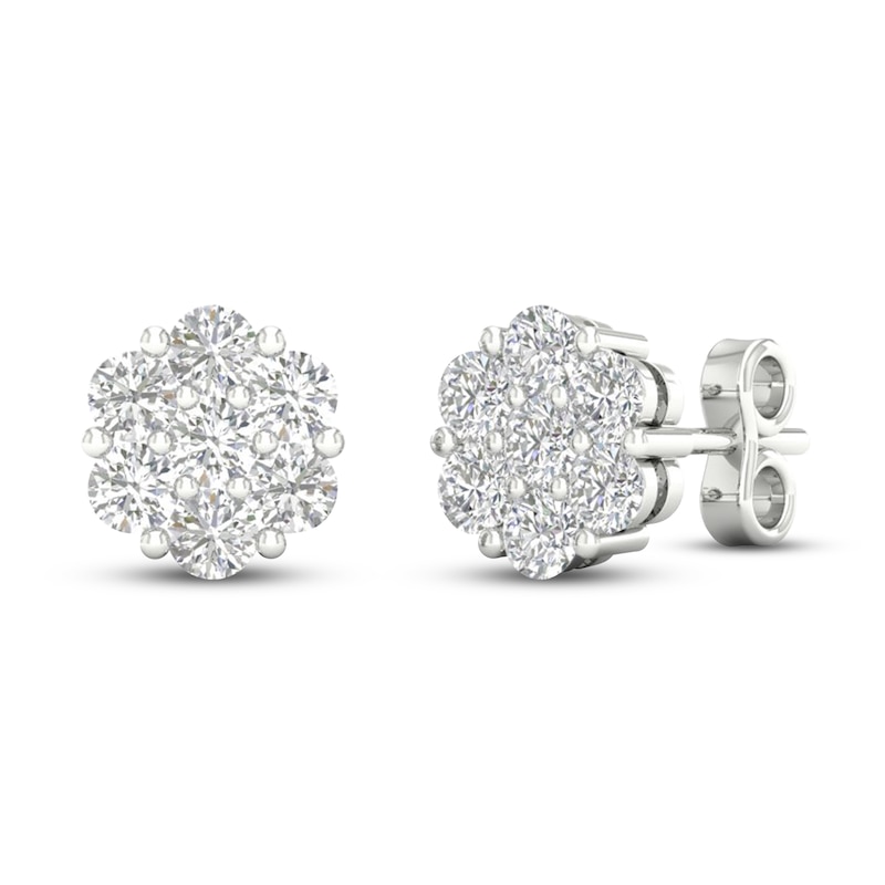 Main Image 1 of Diamond Fashion Earrings 1/4 ct tw Round-cut 10K White Gold
