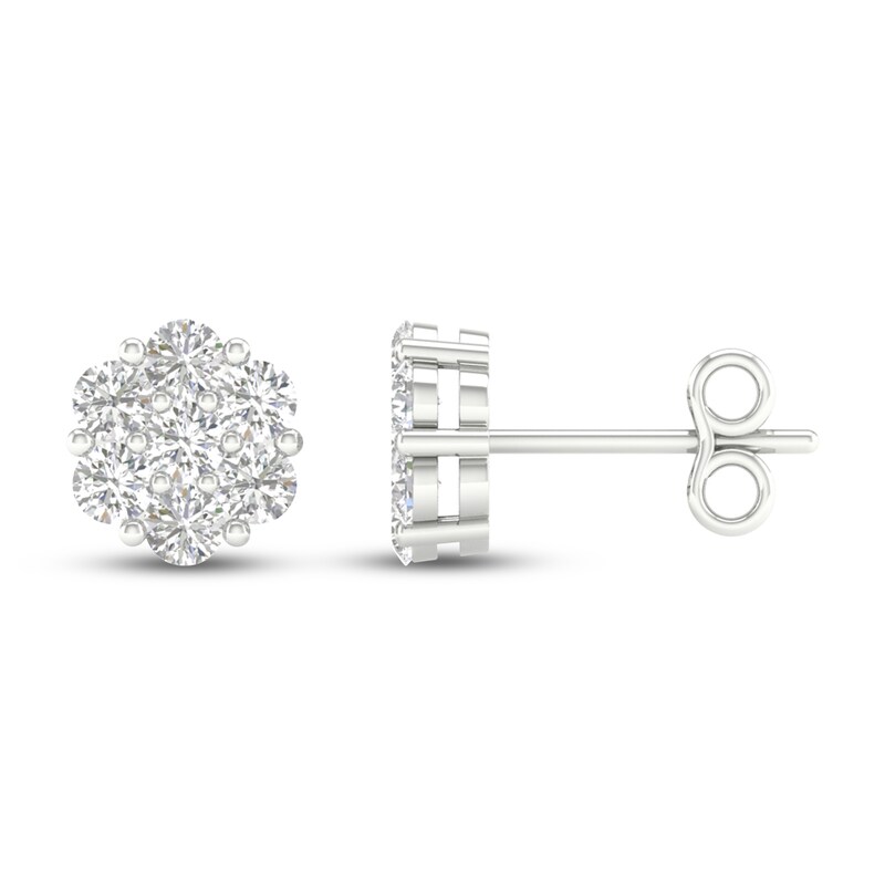 Diamond Fashion Earrings 1/4 ct tw Round-cut 10K White Gold