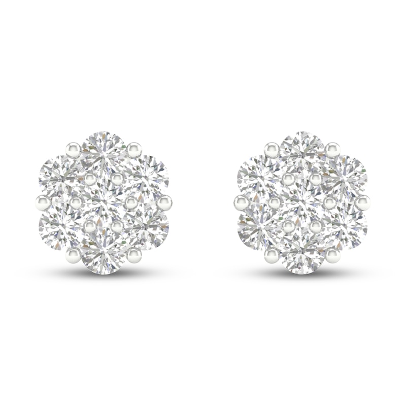 Diamond Fashion Earrings 1/4 ct tw Round-cut 10K White Gold