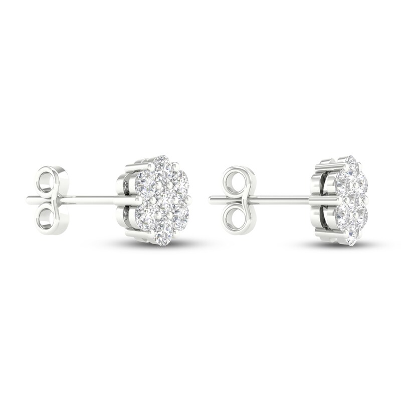 Main Image 4 of Diamond Fashion Earrings 1/4 ct tw Round-cut 10K White Gold