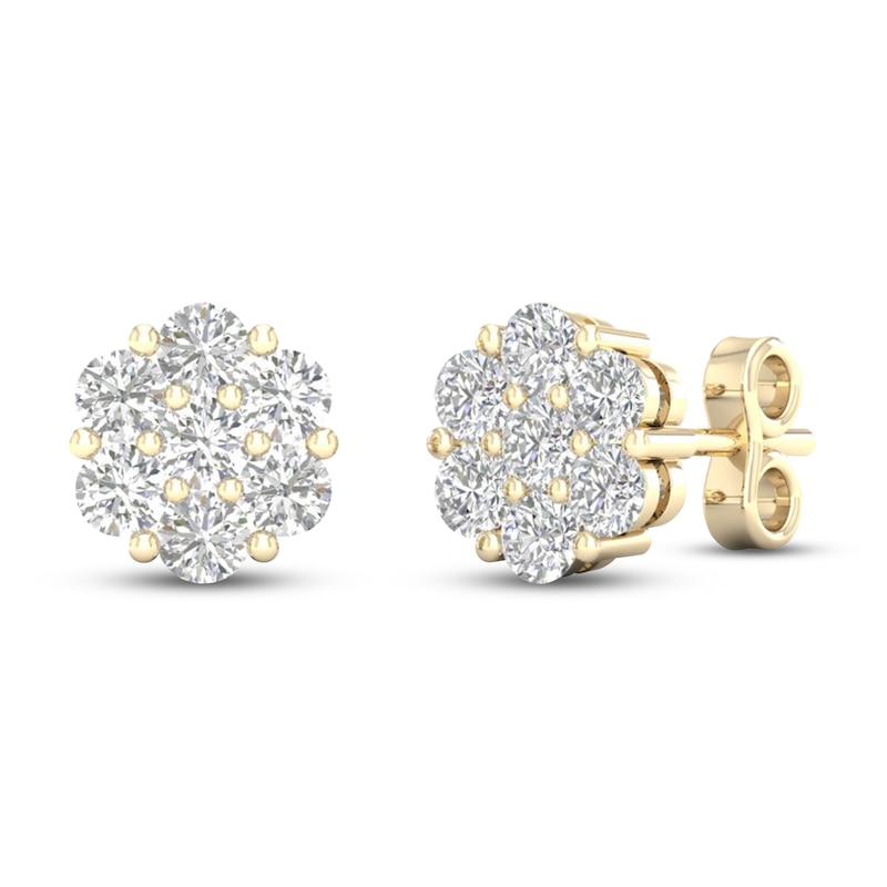 Main Image 1 of Diamond Fashion Earrings 1/4 ct tw Round-cut 10K Yellow Gold