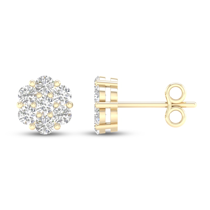 Main Image 2 of Diamond Fashion Earrings 1/4 ct tw Round-cut 10K Yellow Gold