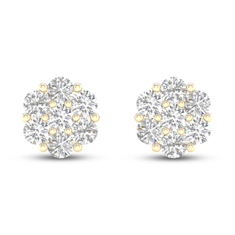 Main Image 3 of Diamond Fashion Earrings 1/4 ct tw Round-cut 10K Yellow Gold