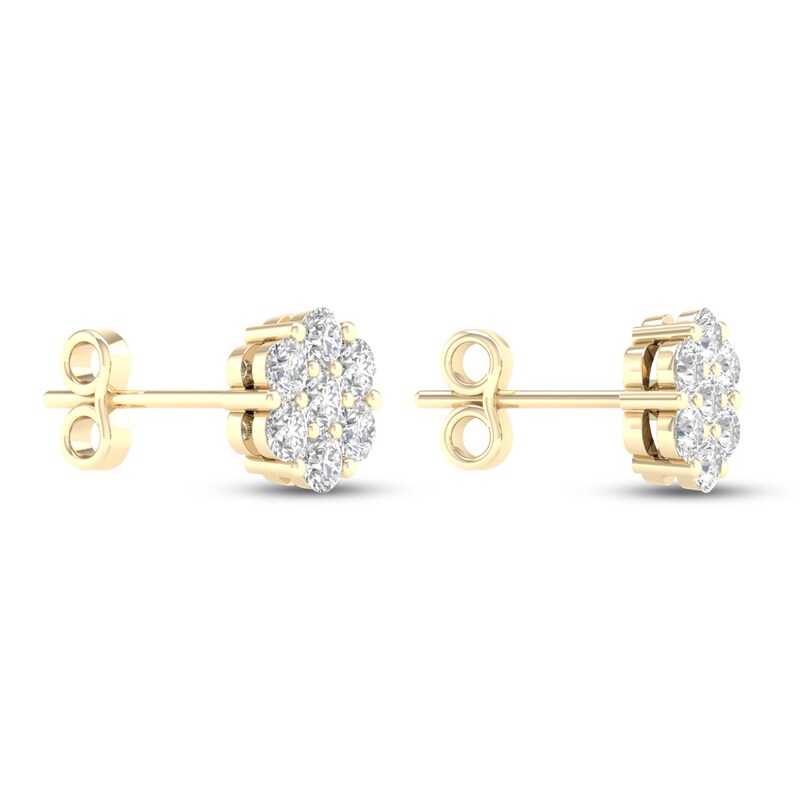 Main Image 4 of Diamond Fashion Earrings 1/4 ct tw Round-cut 10K Yellow Gold