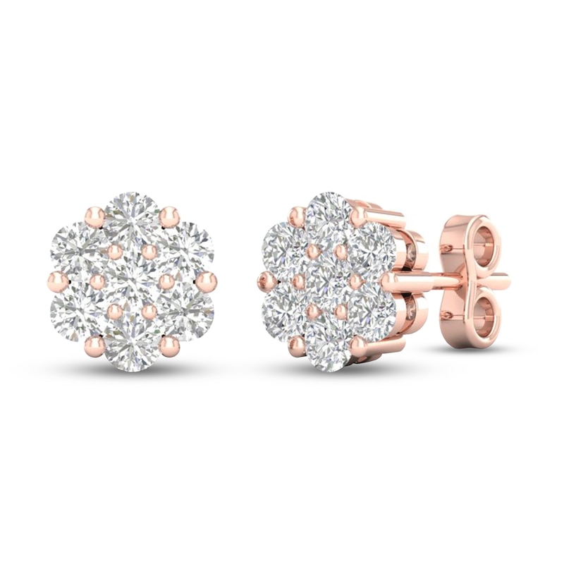 Diamond Fashion Earrings 1/5 ct tw Round-cut 10K Rose Gold
