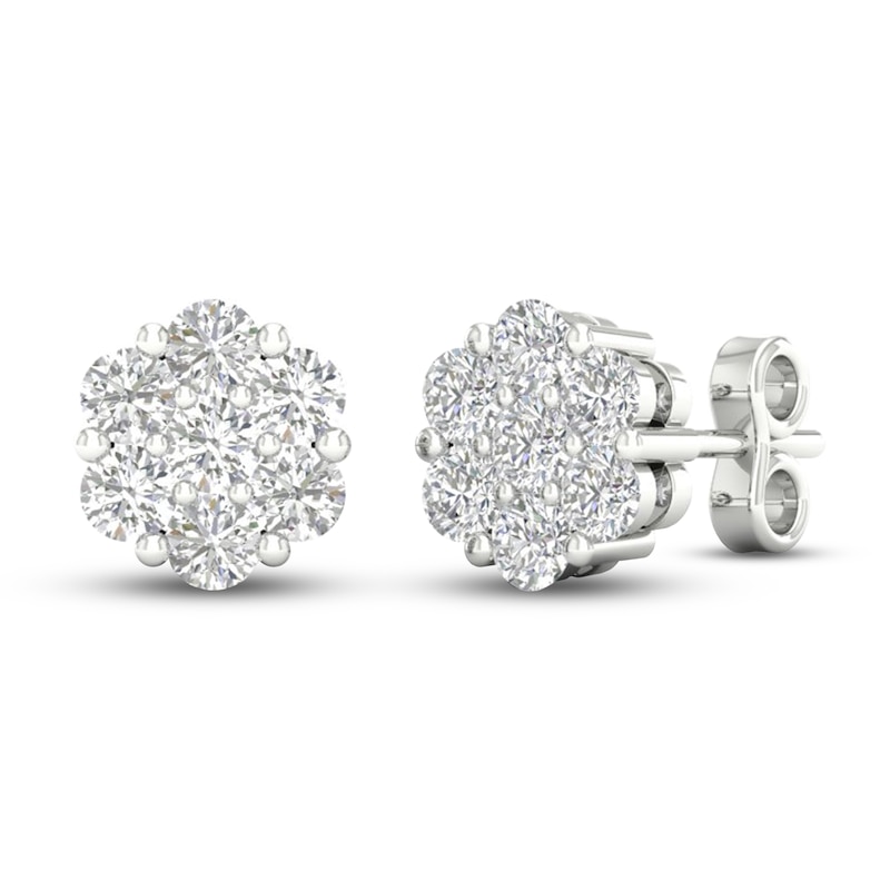 Main Image 1 of Diamond Fashion Earrings 1/5 ct tw Round-cut 10K White Gold