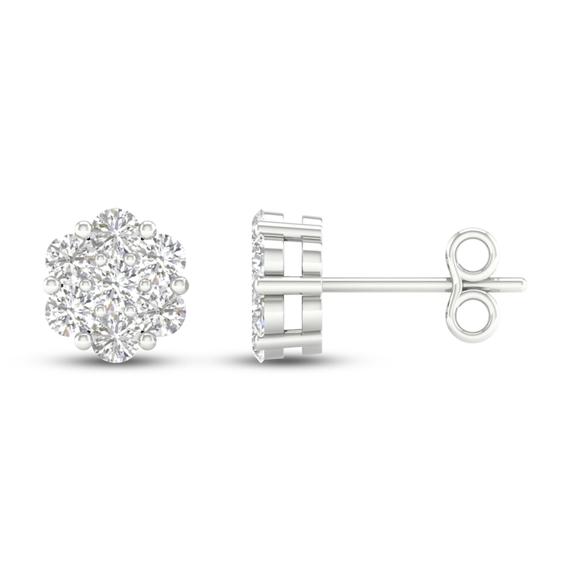 Main Image 2 of Diamond Fashion Earrings 1/5 ct tw Round-cut 10K White Gold