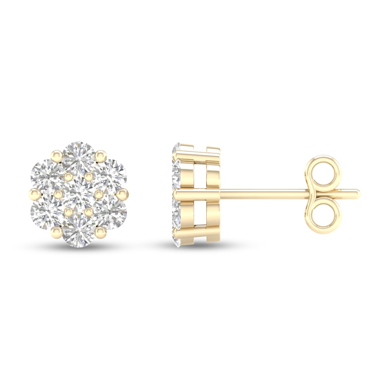 Main Image 2 of Diamond Fashion Earrings 1/5 ct tw Round-cut 10K Yellow Gold