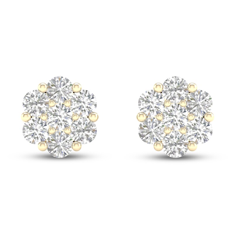 Main Image 3 of Diamond Fashion Earrings 1/5 ct tw Round-cut 10K Yellow Gold