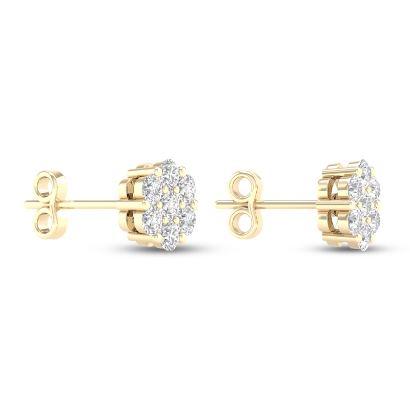 Diamond Fashion Earrings 1/5 ct tw Round-cut 10K Yellow Gold