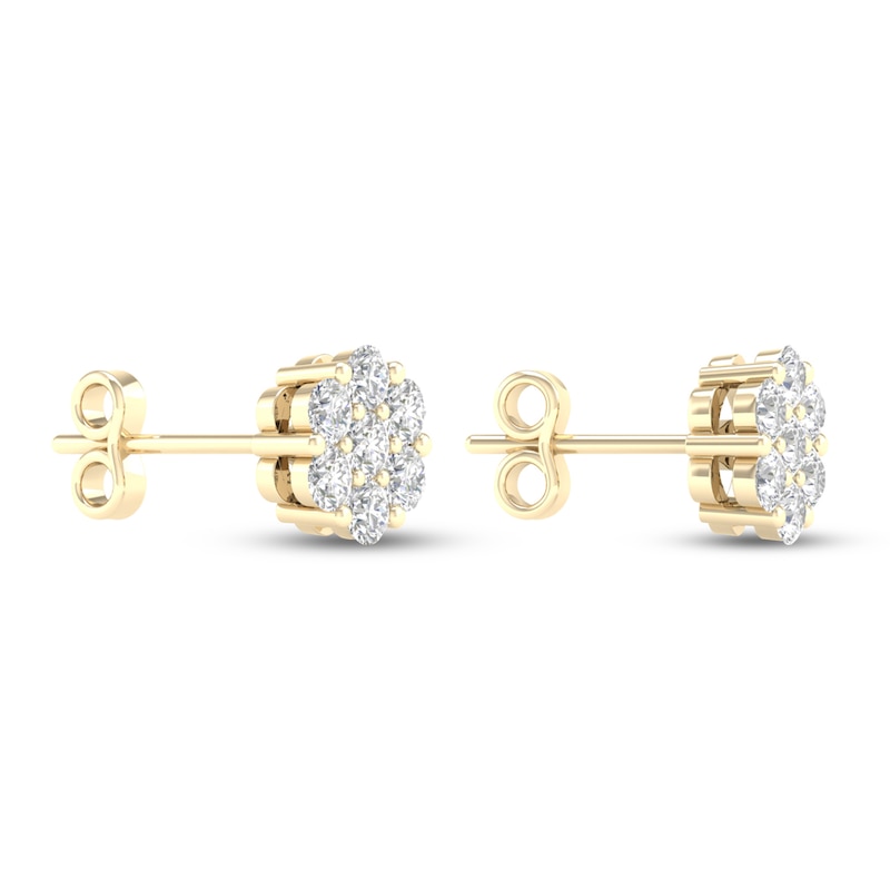 Main Image 4 of Diamond Fashion Earrings 1/5 ct tw Round-cut 10K Yellow Gold
