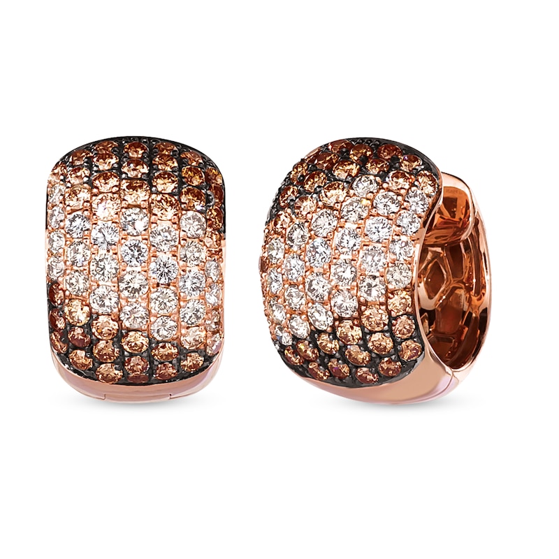 Main Image 1 of Le Vian Diamond Huggie Earrings 1-7/8 ct tw 14K Strawberry Gold