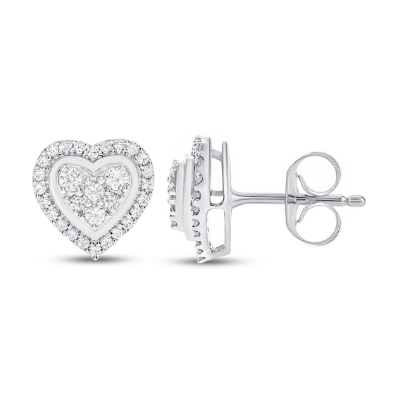 Kay Diamond Heart Earrings 1/3 ct tw Round-cut 10K White Gold