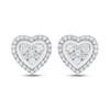 Thumbnail Image 2 of Diamond Heart Earrings 1/3 ct tw Round-cut 10K White Gold
