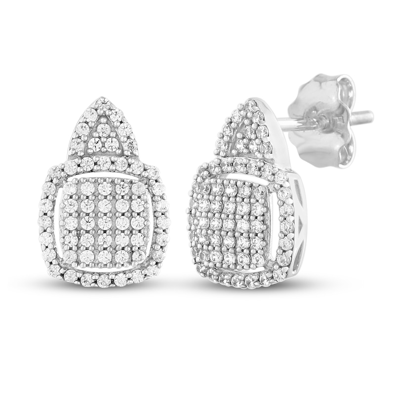 Diamond Fashion Earrings 1/3 ct tw Round-cut 10K White Gold with 360