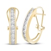 Thumbnail Image 1 of Diamond Hoop Earrings 1/2 ct tw 10K Yellow Gold