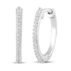 Thumbnail Image 1 of Diamond Hoop Earrings 1/10 ct tw Round-cut 10K White Gold