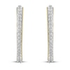 Thumbnail Image 2 of Diamond Hoop Earrings 1/10 ct tw Round-cut 10K Yellow Gold