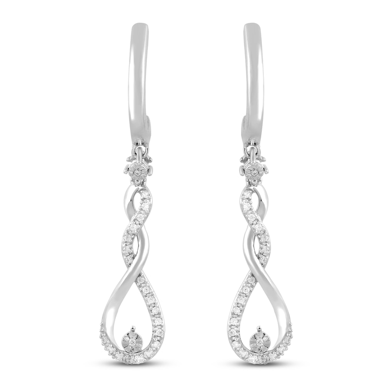 Main Image 1 of Diamond Earrings 1/10 ct tw Round-cut 10K White Gold