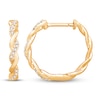 Thumbnail Image 2 of Circle of Gratitude Diamond Hoop Earrings 1/4 ct tw Round-cut 10K Yellow Gold
