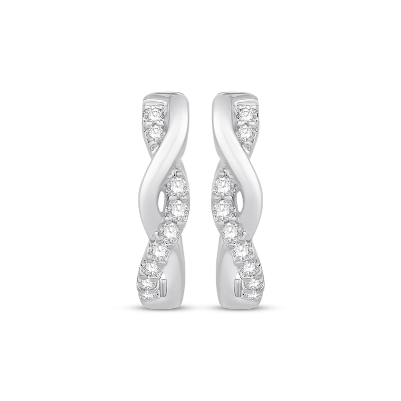 Diamond Twist Hoop Earrings 1/5 ct tw Round-cut Sterling Silver | Kay