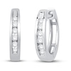 Thumbnail Image 0 of Diamond Huggie Hoop Earrings 1/8 ct tw Round-cut 10K White Gold