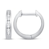 Thumbnail Image 1 of Diamond Huggie Hoop Earrings 1/8 ct tw Round-cut 10K White Gold