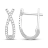 Thumbnail Image 2 of Diamond X and O Hoop Earrings 1/4 ct tw Round-cut 10K White Gold