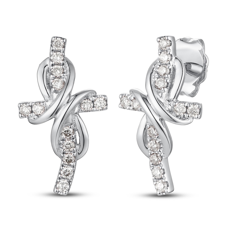 Main Image 1 of Le Vian Diamond Cross Earrings 1/5 ct tw 14K Vanilla Gold