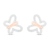 Thumbnail Image 1 of Diamond Butterfly Earrings 1/8 ct tw 10K Rose Gold