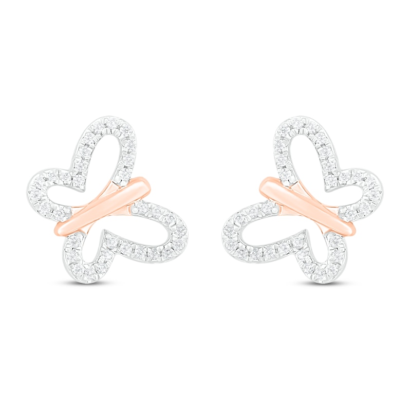 Diamond Butterfly Earrings 1/8 ct tw 10K Rose Gold | Kay