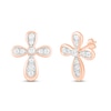 Thumbnail Image 1 of Diamond Cross Earrings 1/8 ct tw Round-cut 10K Rose Gold