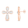 Thumbnail Image 2 of Diamond Cross Earrings 1/8 ct tw Round-cut 10K Rose Gold