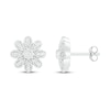 Thumbnail Image 2 of Diamond Flower Earrings 1/8 ct tw Round-cut Sterling Silver