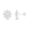 Thumbnail Image 1 of Diamond Flower Earrings 1/8 ct tw Round-cut Sterling Silver