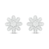 Thumbnail Image 3 of Diamond Flower Earrings 1/8 ct tw Round-cut Sterling Silver