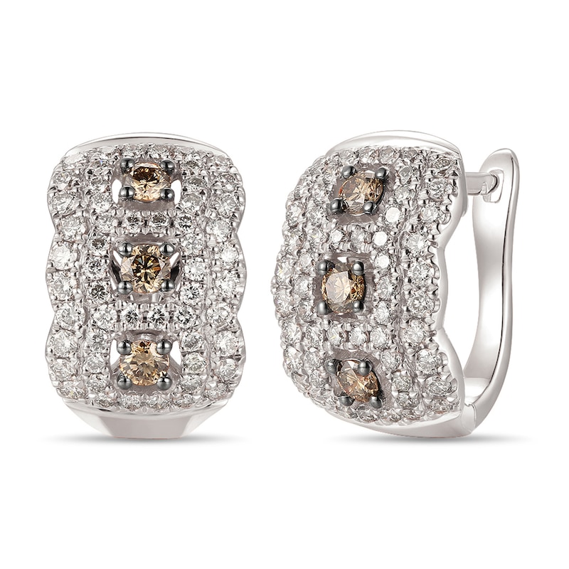 Le Vian Diamond Huggie Earrings 1-1/8 ct tw 14K Vanilla Gold