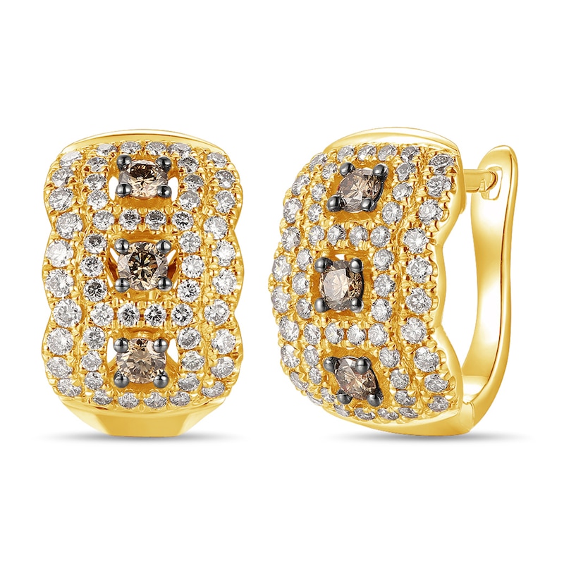 Le Vian Diamond Huggie Earrings 1-1/8 ct tw 14K Honey Gold